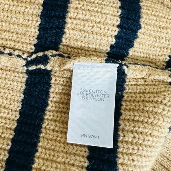J. Jill Women's Plus Size 2X Striped Ribbed Knit Caramel Navy Sweater NEW - Picture 7 of 7